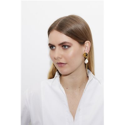 Sylvia Toledano Diane Tiger Eye & Pearl Earrings