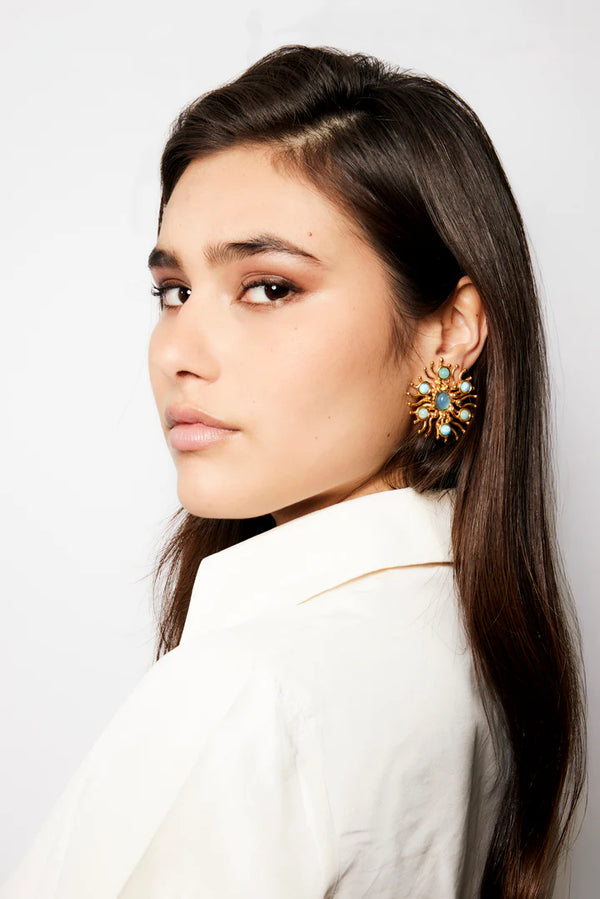 Sylvia Toledano Sunshine Earrings Chalcedony & Larimar