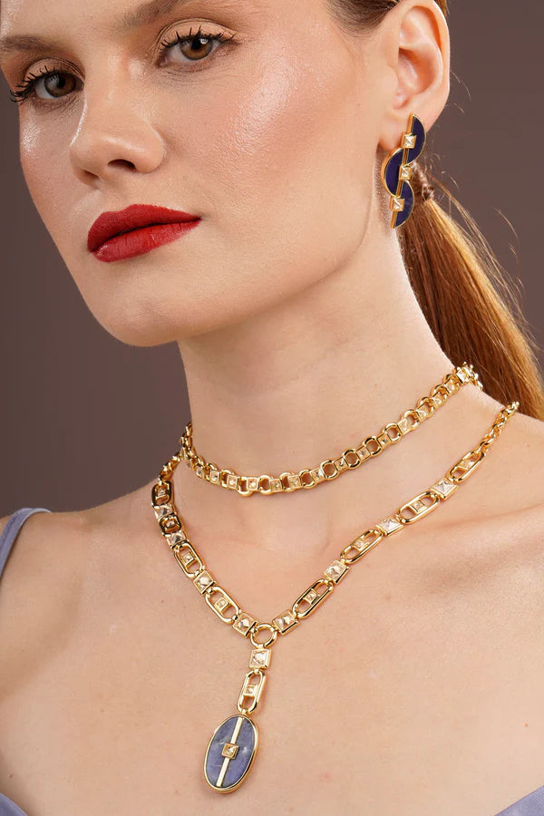 Cristina Sabatini Inspire Drop Necklace Sodalite