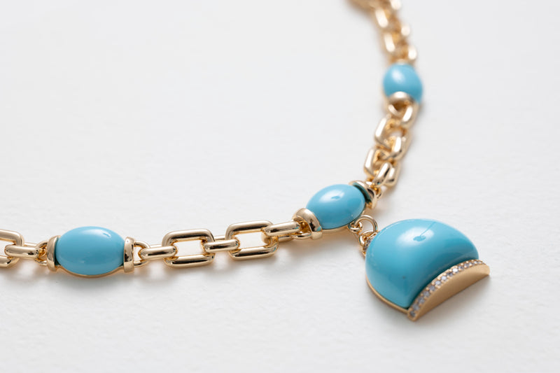 Cristina Sabatini Capri Necklace Turquoise