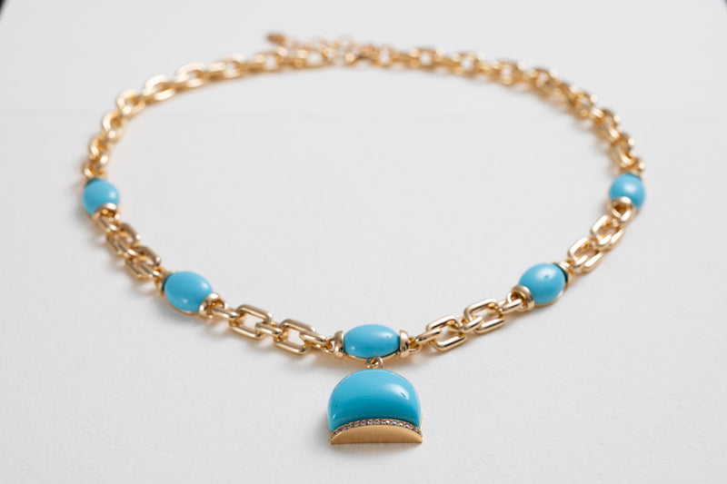 Cristina Sabatini Capri Necklace Turquoise