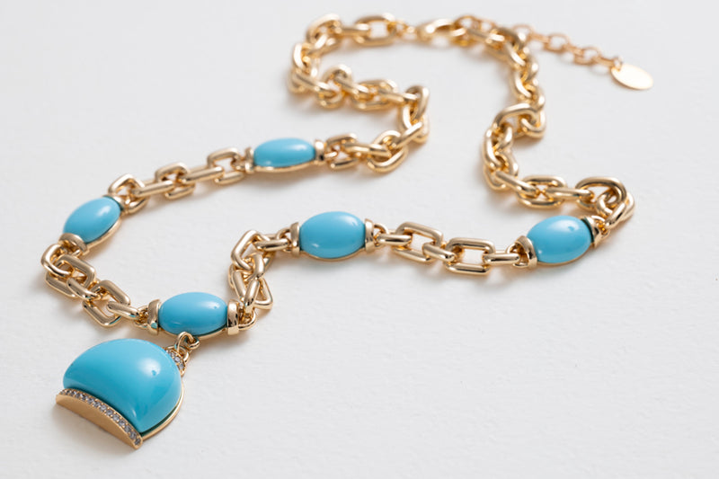 Cristina Sabatini Capri Necklace Turquoise