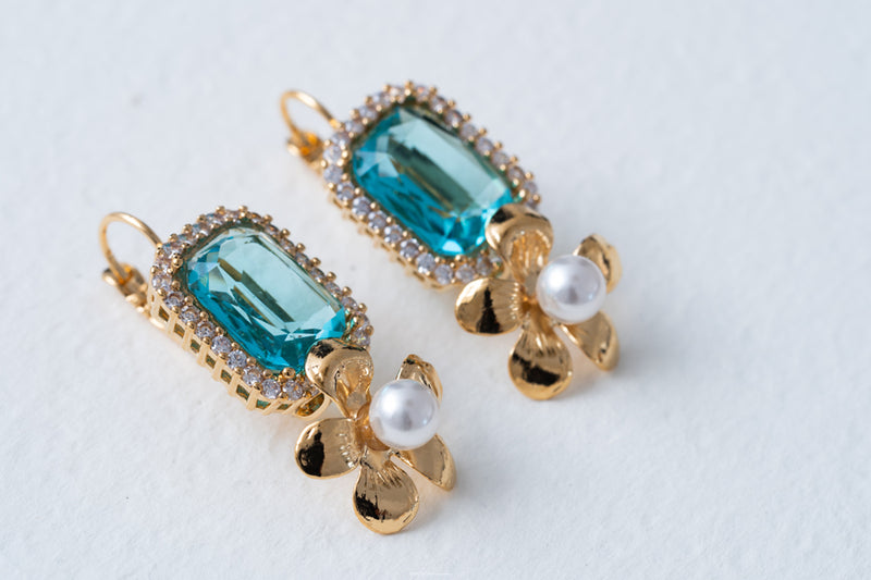 Philippe Ferrandis Alegoria Aqua Drop Earrings