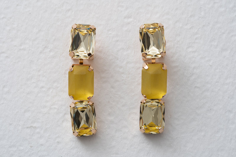 Anton Heunis Yellow Triple Cluster Earrings