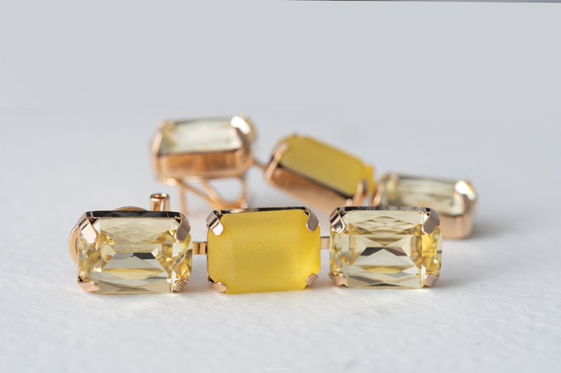 Anton Heunis Yellow Triple Cluster Earrings