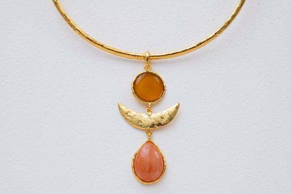 Sylvia Toledano Sunset Pendant Necklace Yellow Onyx