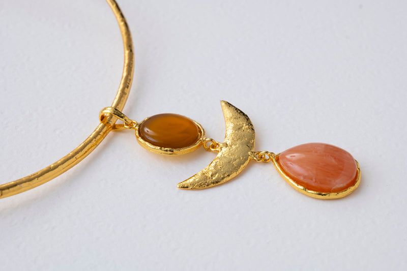 Sylvia Toledano Sunset Pendant Necklace Yellow Onyx