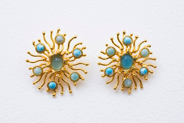Sylvia Toledano Sunshine Earrings Chalcedony & Larimar