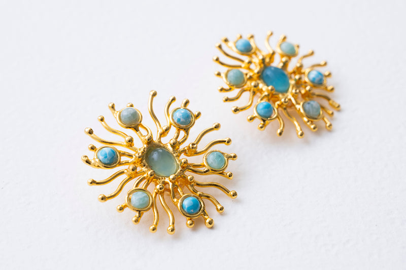 Sylvia Toledano Sunshine Earrings Chalcedony & Larimar