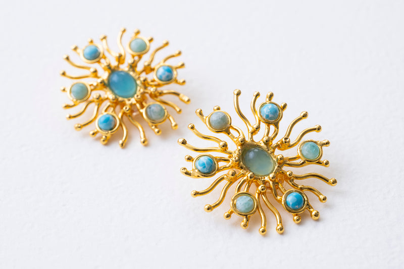 Sylvia Toledano Sunshine Earrings Chalcedony & Larimar
