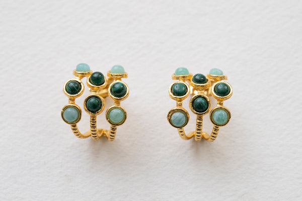 Sylvia Toledano Thalita Earrings Malachite & Amazonite