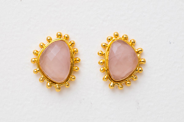 Sylvia Toledano Dots Earrings Pink Quartz
