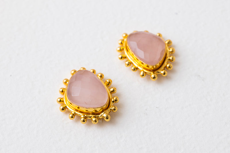 Sylvia Toledano Dots Earrings Pink Quartz