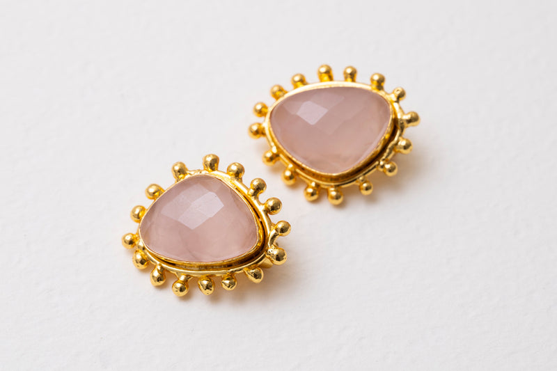 Sylvia Toledano Dots Earrings Pink Quartz
