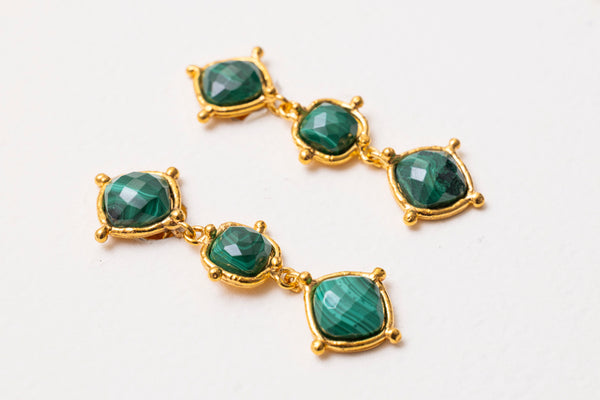 Sylvia Toledano Medicis Earrings Malachite