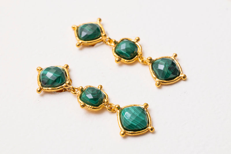 Sylvia Toledano Medicis Earrings Malachite