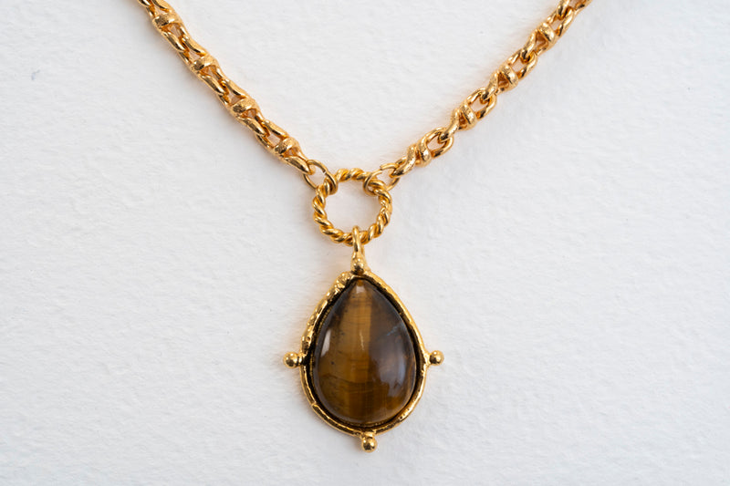 Sylvia Toledano Tiger Eye Pendant Necklace