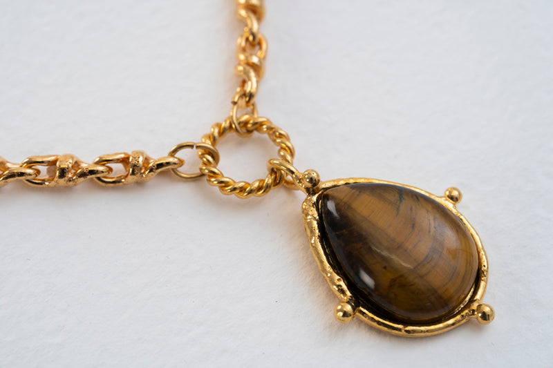 Sylvia Toledano Tiger Eye Pendant Necklace