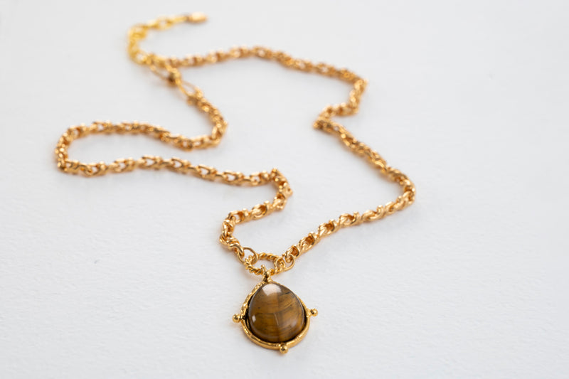 Sylvia Toledano Tiger Eye Pendant Necklace