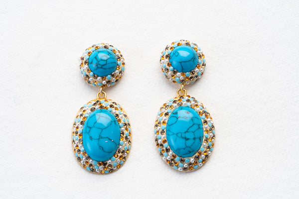 Soru Turquoise Mosaic Drop Earrings