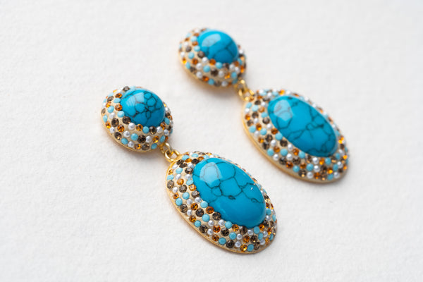 Soru Turquoise Mosaic Drop Earrings