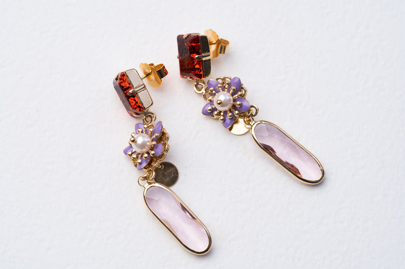 Julie Sion Fressia Goutte Mauve Earrings