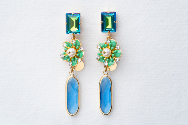 Julie Sion Freesia Goutte Green Earrings