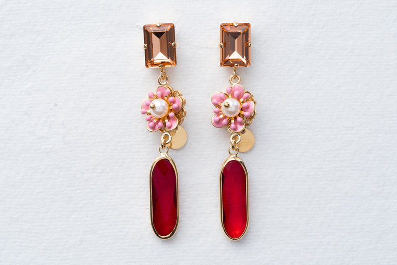 Julie Sion Freesia Goutte Red Earrings