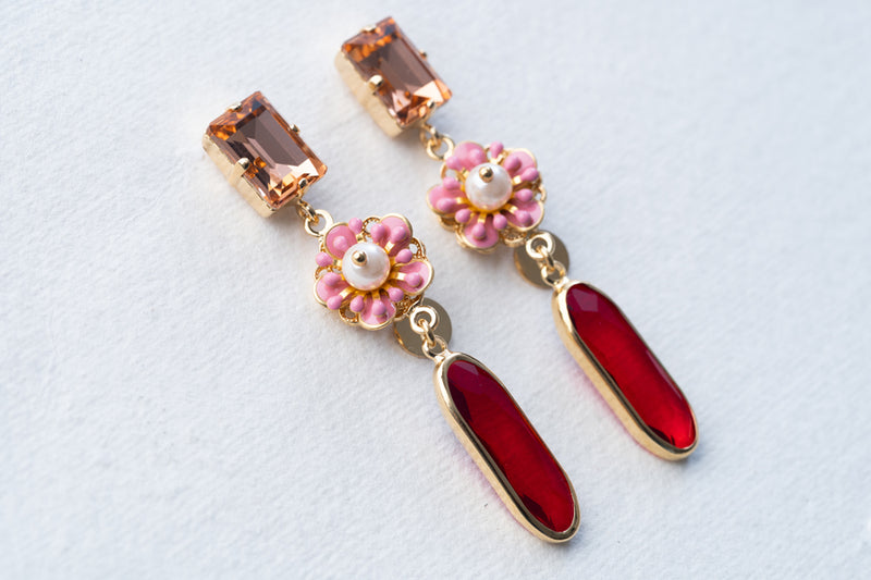 Julie Sion Freesia Goutte Red Earrings