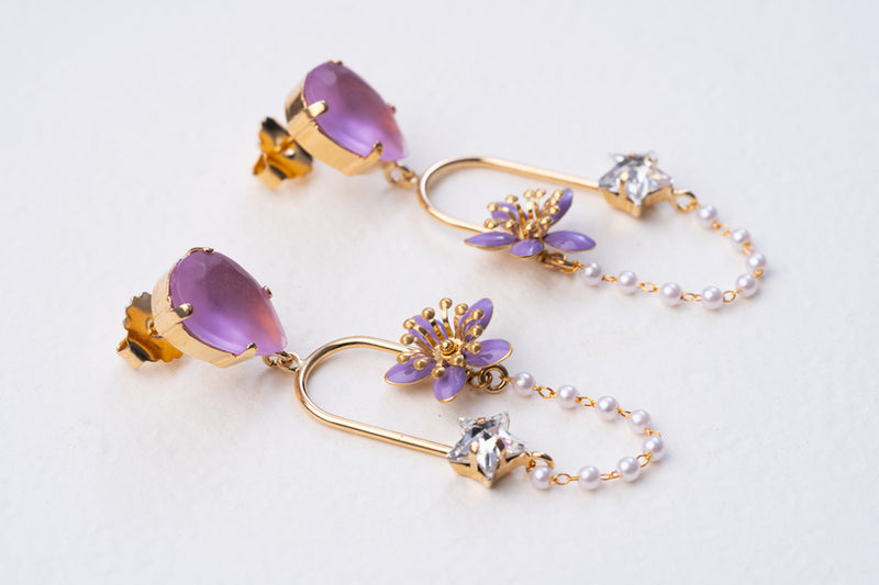 Julie Sion Freesia Star Mauve Earrings