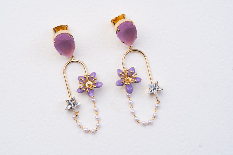 Julie Sion Freesia Star Mauve Earrings