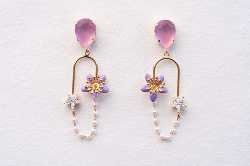 Julie Sion Freesia Star Mauve Earrings