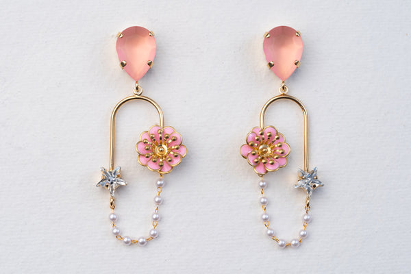 Julie Sion Freesia Star Rose Earrings