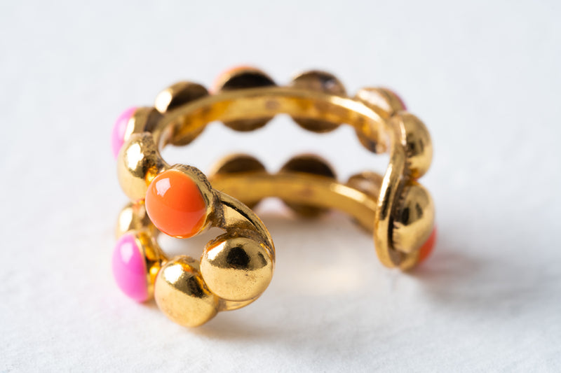 Sylvia Toledano Dots Double Rose/Orange Ring