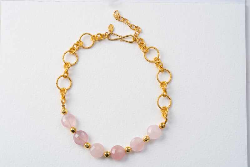 Sylvia Toledano Pink Quartz & Gold Necklace
