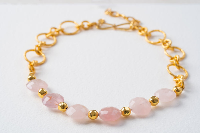 Sylvia Toledano Pink Quartz & Gold Necklace