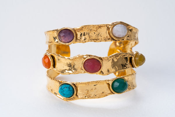 Sylvia Toledano Lava Multi Stone Cuff Bracelet