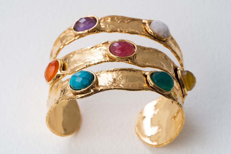 Sylvia Toledano Lava Multi Stone Cuff Bracelet