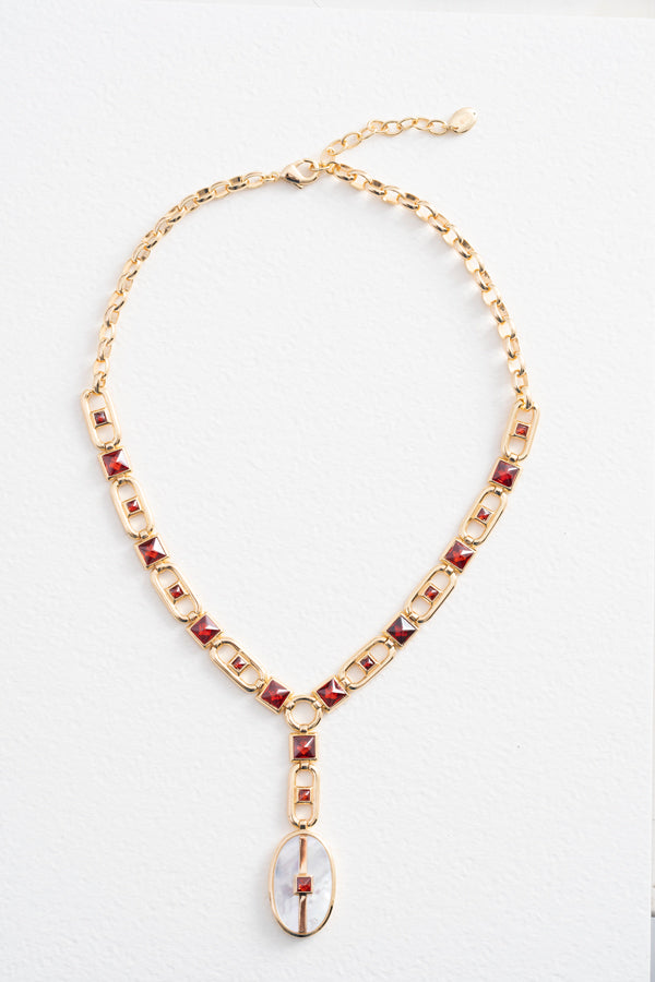 Cristina Sabatini Inspire Drop Necklace Mother of Pearl