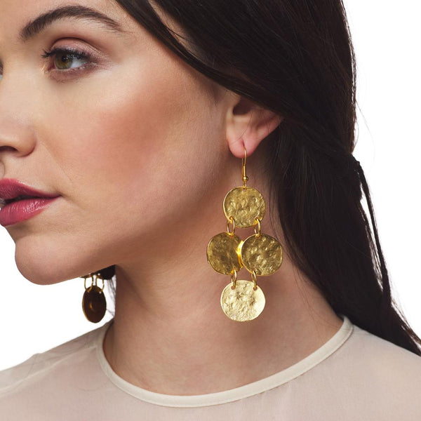 Kenneth Jay Lane Textured Coin Drop Earrings