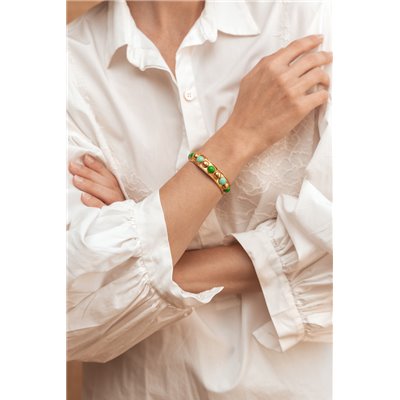 Sylvia Toledano Tribal Vert/Turquoise Cuff Bracelet