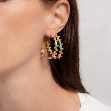 Sylvia Toledano Gipsy Multi Coloured Double Hoop Earrings