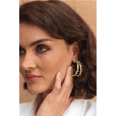 Sylvia Toledano Gypsy Vert/Turquiose Double Hoop Earrings