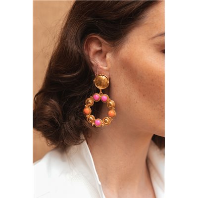 Sylvia Toledano Flower Candies Rose/Orange Earrings