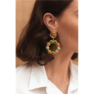 Sylvia Toledano Flower Candies Vert/Turquoise Earrings