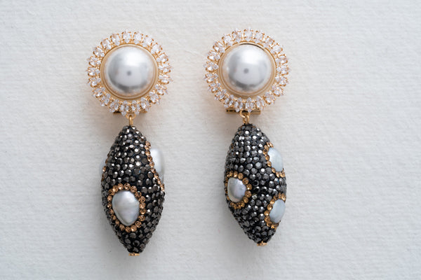 Anton Heunis Pearl & Crystal Pendant Earrings