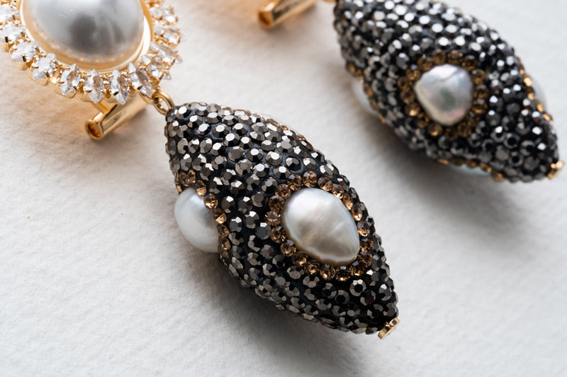 Anton Heunis Pearl & Crystal Pendant Earrings