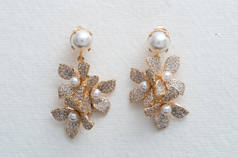 Anton Heunis Pearl Flower Pendant Earrings