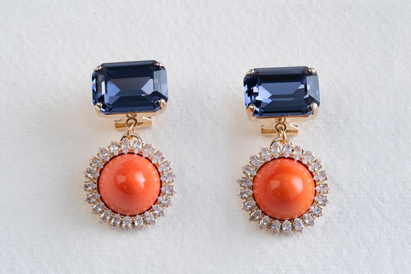 Anton Heunis Coral & Violet Pendant Earrings