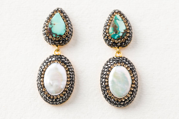Soru Turquoise & Baroque Pearl Earrings